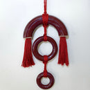 Unique ceramic wall hanging with fibre detail and bonded pieces. Fragile, handle with care.