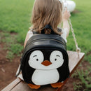 Waddle into adventure with Penny the Penguin — cool, cuddly, and always curious!
This little backpack is crafted from soft leather with a ripstop lining that’s easy to clean and built to last. Inside, a zip pocket and open pocket keep things tidy on every chilly (or sunny!) day out.