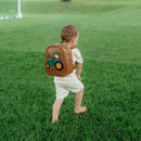 Say hello to Theo the Tractor — strong, steady, and always ready to roll!
Perfect for farm-loving kids, this leather backpack combines charm and durability. The ripstop lining with a zip and open pocket keeps all little treasures tidy and safe.