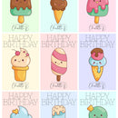 Gift Tag - Birthday Stickers (Sheet of 9)