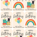 Gift Tag - Birthday Stickers (Sheet of 9)