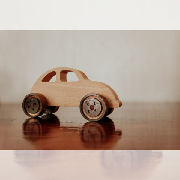 Get ready to cruise with our Retro VW Beetle, handcrafted from premium beech wood and detailed with black wire birch ply wheels. A nostalgic toy that sparks imagination and creativity!