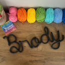 The Knotted Word creates handmade knitted names and words