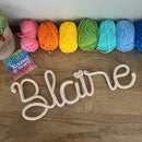 The Knotted Word creates handmade knitted names and words