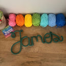 The Knotted Word creates handmade knitted names and words