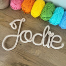 The Knotted Word creates handmade knitted names and words