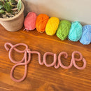 The Knotted Word creates handmade knitted names and words