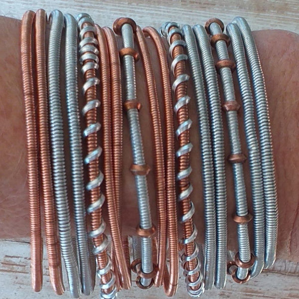 Rose Gold & Silver Venda Bangle Set