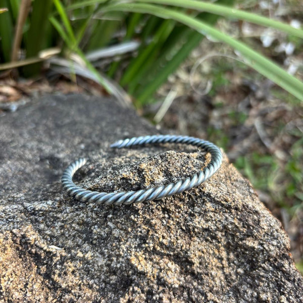 Big 5 Lion Cuff - Hand-forged Steel Cuff/Bangle from snare wire - Anti-poaching mission