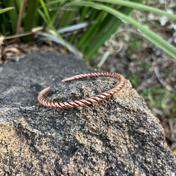 Big 5 Tusker Cuff - Hand-forged Copper Cuff/Bangle from snare wire - Anti-poaching mission