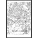 Black and White Map of Cape Town in sizes A4, A3, A2 and A1