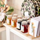 Introducing an exquisite range of artisanal jams and wildflower honey, with beautifully illustrated labels covered in my watercolour botanicals, with stunning raised gold accents.