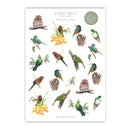 An A4 sheet of beautiful, vinyl, waterproof, individual laser-cut stickers of Libby's original watercolor work.