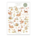 An A4 sheet of beautiful, vinyl, waterproof, individual laser-cut stickers of Libby's original watercolor work.