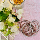 Silver & Rose Gold Venda Bangle Set