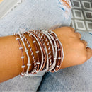 Silver & Rose Gold Venda Bangle Set