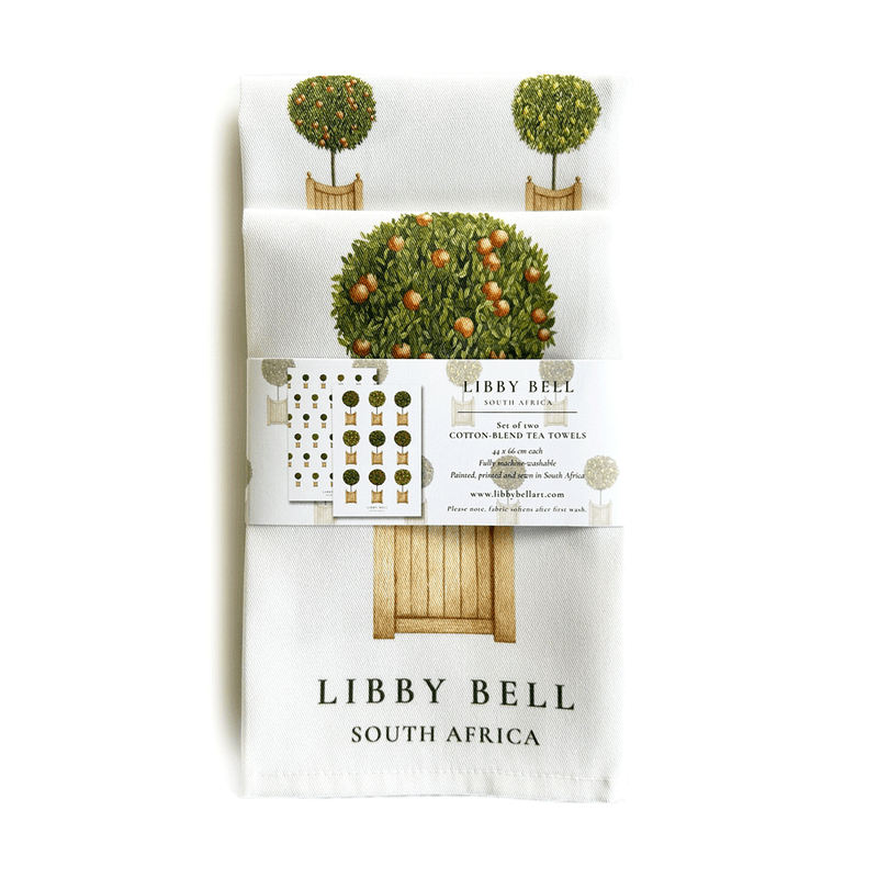 Exquisitely-painted works by Libby, printed in the finest detail onto beautiful cotton blend tea towels. 