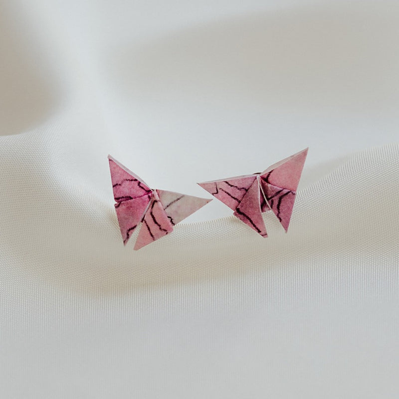 Jislaaik-Online-Shop 21 Folds Collaboration J21 Handmade Origami Earrings Sunrise - Origami Earrings - Butterfly
