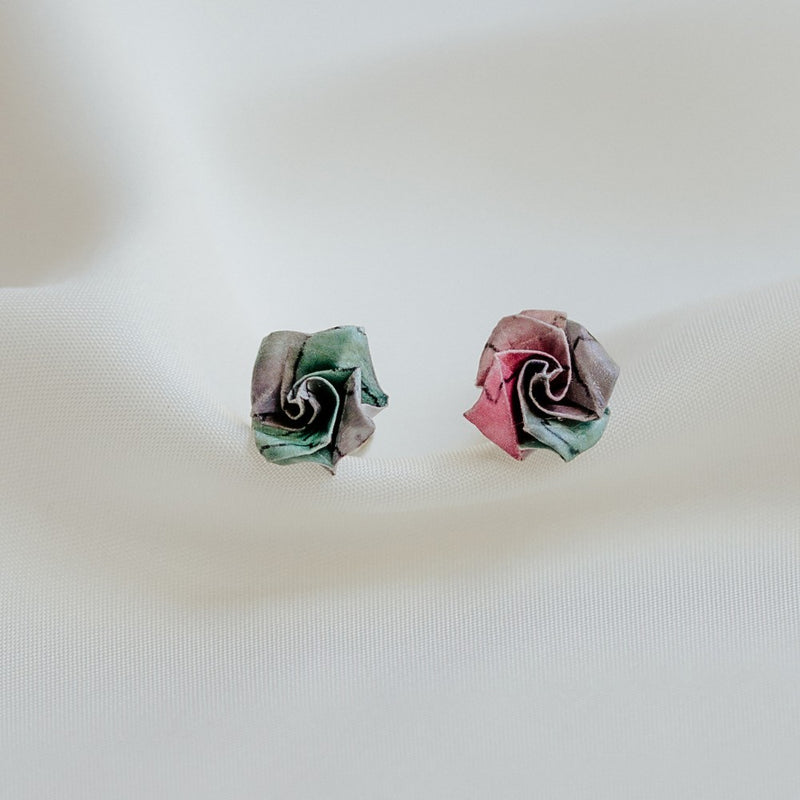 Jislaaik-Online-Shop 21 Folds Collaboration J21 Handmade Origami Earrings Sunrise - Origami Earrings - Rose