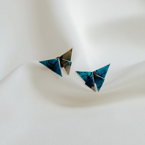 Jislaaik-Online-Shop 21 Folds Collaboration J21 Handmade Origami Earrings Sunset - Origami Earrings - Butterfly