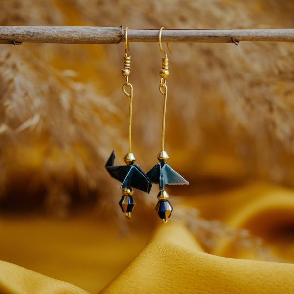 Jislaaik-Online-Shop 21 Folds Collaboration J21 Handmade Origami Earrings Sunset - Origami Earrings - Whale