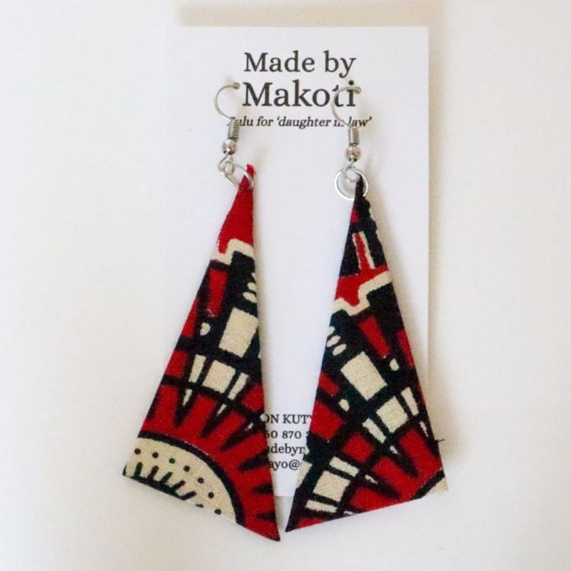 Jislaaik Online Shop South Africa Made by Makoti - Handmade Hanging Earrings - Red Beige