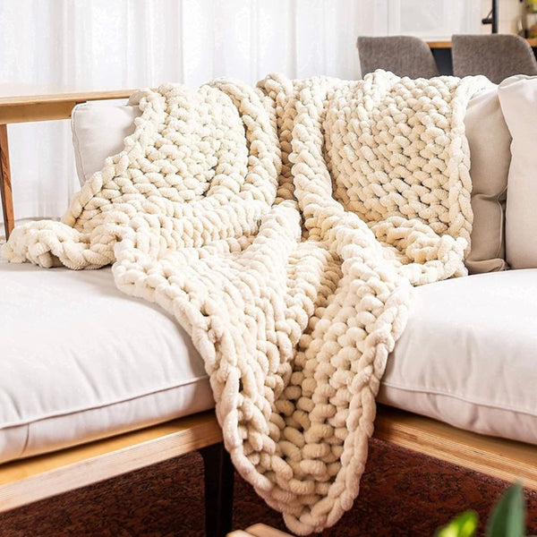 Chunky knit blanket