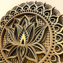Nelumo wood layered wall art - Lotus