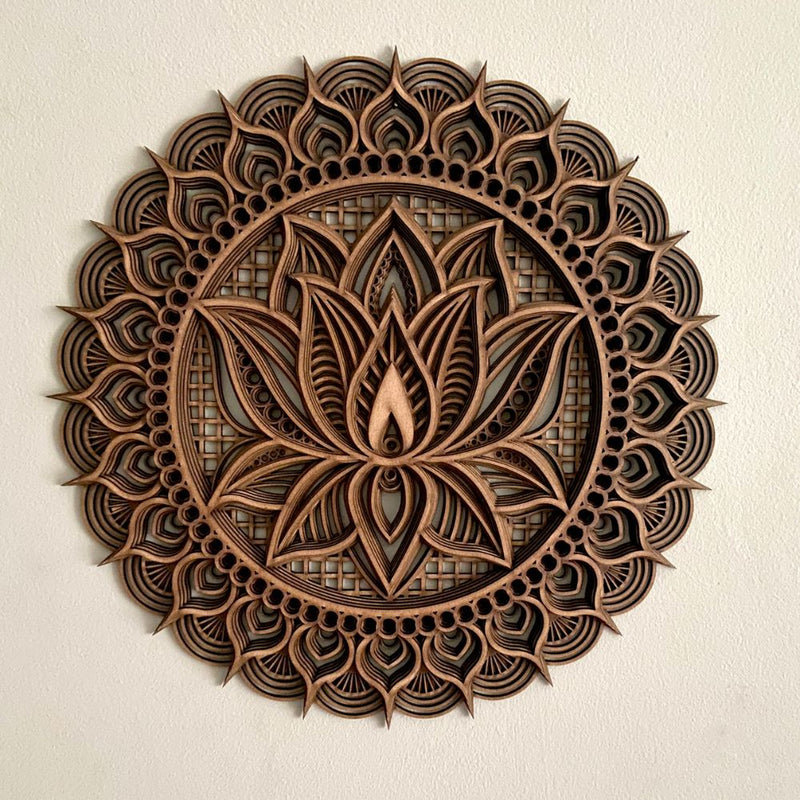 Nelumo hout gelaagde muurkunst - Lotus