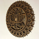 Nelumo wood layered wall art - Lotus