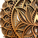 Nelumo wood layered wall art - Lotus