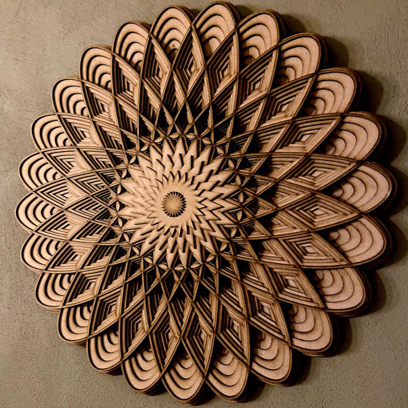 Spiro wood layered wall art Spirograph Pattern