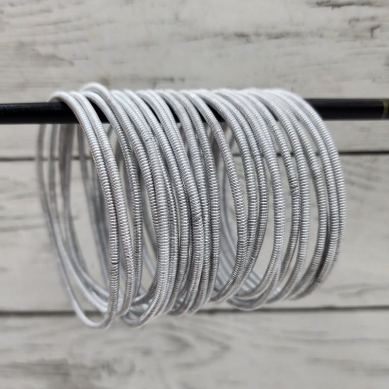 Pack of 10 Plain Silver Venda Bangles