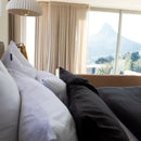 Deep Charcoal 100% Cotton Duvet Cover Set